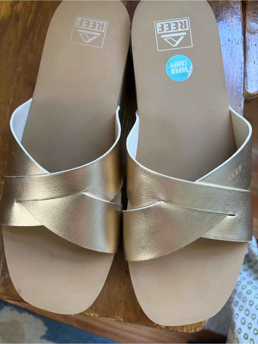 Reef Gold Slide Sandals